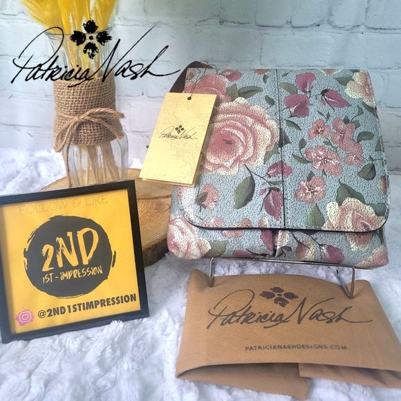 NWT Patricia Nash Crackled Rose Garden Collection Crossbody - Picture 1 of 14